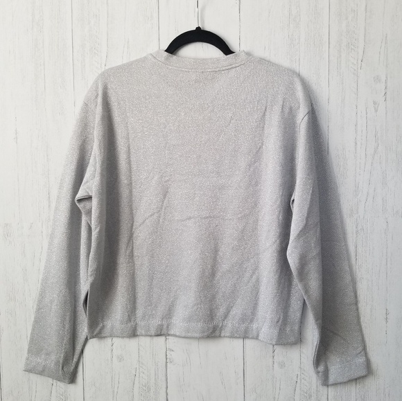NWOT & Other Stories Silver Metallic Sweater Sz 6 - Picture 2 of 6
